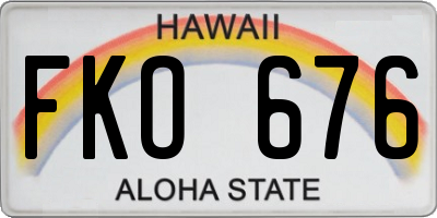 HI license plate FKO676