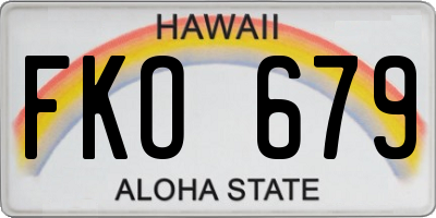 HI license plate FKO679