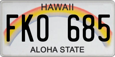 HI license plate FKO685