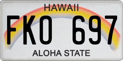 HI license plate FKO697
