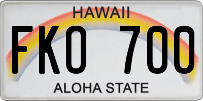 HI license plate FKO700