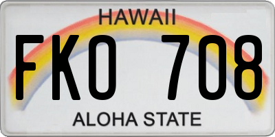 HI license plate FKO708