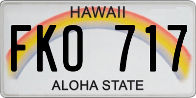 HI license plate FKO717