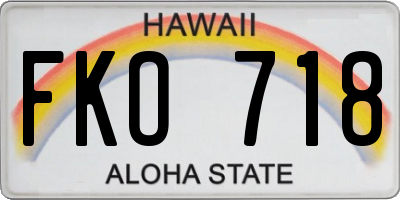 HI license plate FKO718