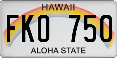 HI license plate FKO750