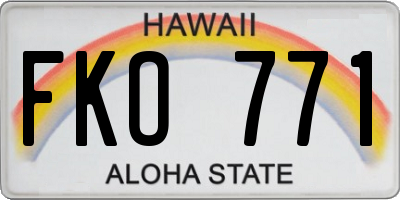 HI license plate FKO771