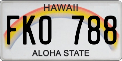 HI license plate FKO788
