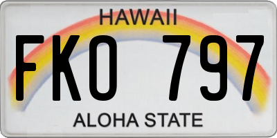 HI license plate FKO797