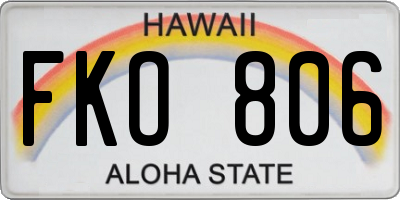 HI license plate FKO806
