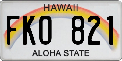 HI license plate FKO821