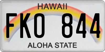 HI license plate FKO844