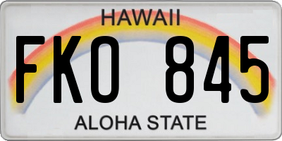 HI license plate FKO845