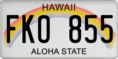 HI license plate FKO855