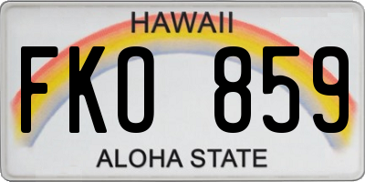 HI license plate FKO859