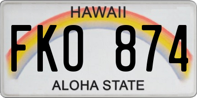 HI license plate FKO874