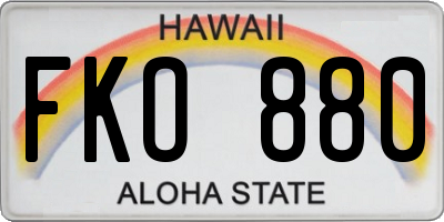 HI license plate FKO880