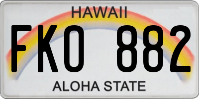 HI license plate FKO882
