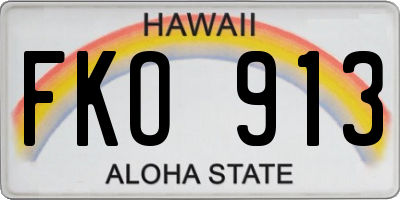 HI license plate FKO913