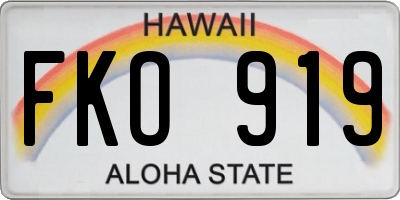 HI license plate FKO919