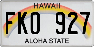 HI license plate FKO927
