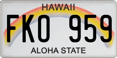 HI license plate FKO959