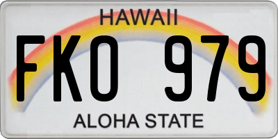 HI license plate FKO979