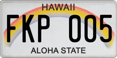 HI license plate FKP005
