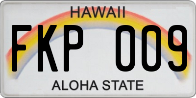 HI license plate FKP009