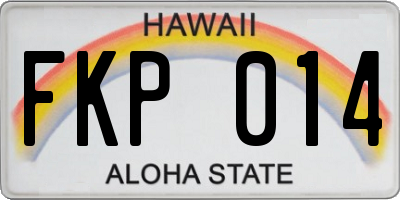 HI license plate FKP014