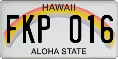 HI license plate FKP016