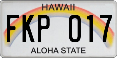 HI license plate FKP017