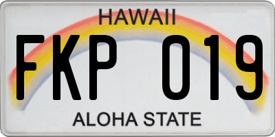 HI license plate FKP019