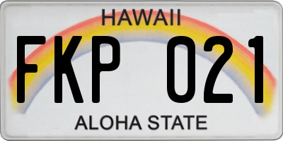 HI license plate FKP021