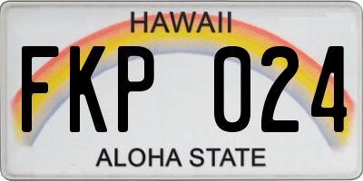 HI license plate FKP024