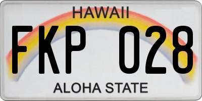 HI license plate FKP028