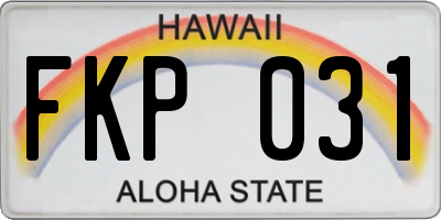 HI license plate FKP031