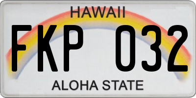 HI license plate FKP032