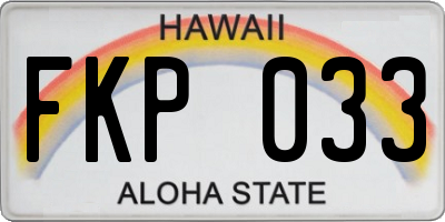 HI license plate FKP033