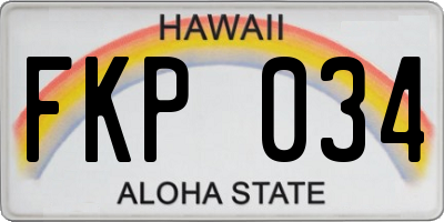 HI license plate FKP034
