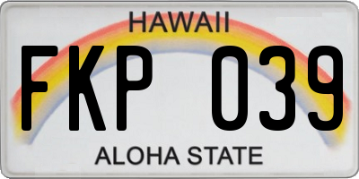 HI license plate FKP039