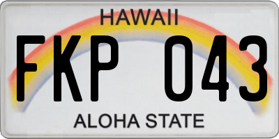 HI license plate FKP043
