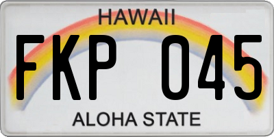 HI license plate FKP045