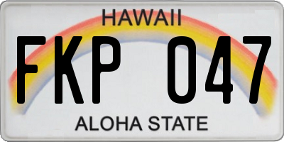 HI license plate FKP047