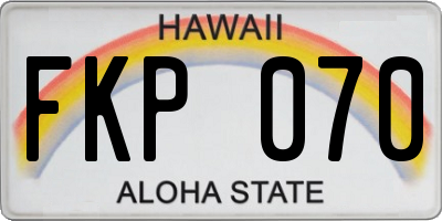 HI license plate FKP070