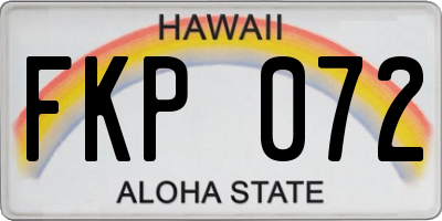 HI license plate FKP072