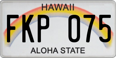HI license plate FKP075