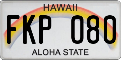 HI license plate FKP080