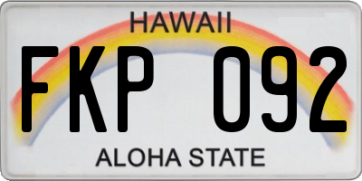 HI license plate FKP092