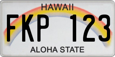 HI license plate FKP123