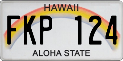 HI license plate FKP124